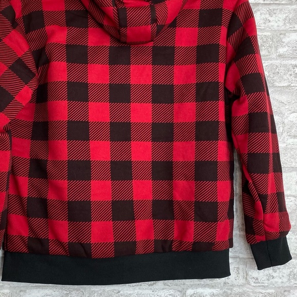 NEW Seven Apparel Red and Black Check Jacket w/Hood Sherpa Lined L (14/16) - Picture 10 of 10